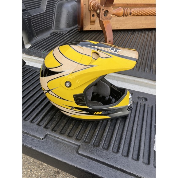 Fox Racing Other - Vintage Fox Racing Helmet, XXL 63-64cm, Yellow, Black, White Dirt Bike Gear